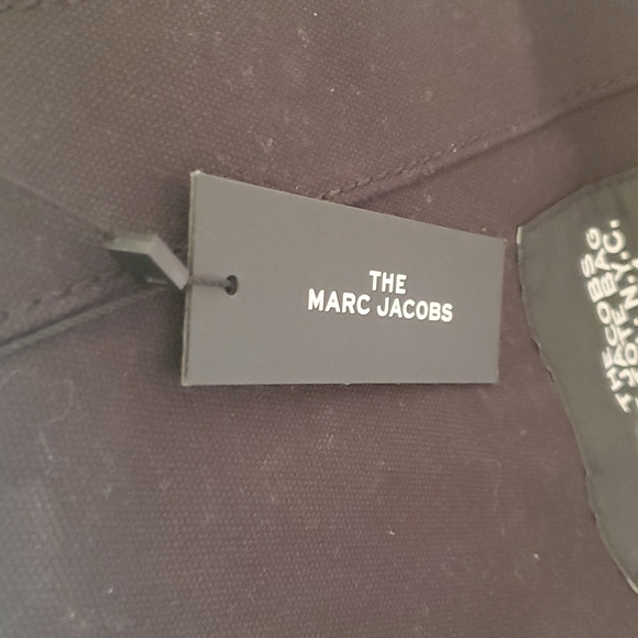 Marc jacobs hp 2025 navy blue  cotton  logo tote bagged  warranty taile large - Picture 7 of 11